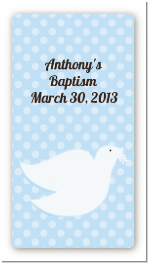 Dove Blue - Custom Rectangle Baptism / Christening Sticker/Labels