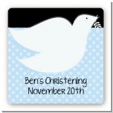 Dove Blue - Square Personalized Baptism / Christening Sticker Labels