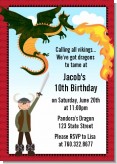 Dragon and Vikings - Birthday Party Invitations