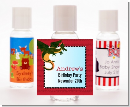 Dragon and Vikings - Personalized Birthday Party Hand Sanitizers Favors