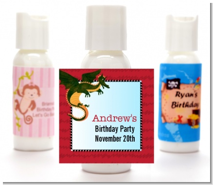 Dragon and Vikings - Personalized Birthday Party Lotion Favors