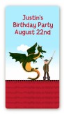 Dragon and Vikings - Custom Rectangle Birthday Party Sticker/Labels
