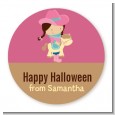 Dress Up Cowgirl Costume - Round Personalized Halloween Sticker Labels thumbnail