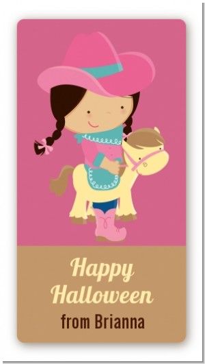 Dress Up Cowgirl Costume - Custom Rectangle Halloween Sticker/Labels