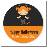 Dress Up Kitty Costume - Round Personalized Halloween Sticker Labels