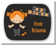 Dress Up Kitty Costume - Personalized Halloween Rounded Corner Stickers thumbnail