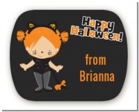 Dress Up Kitty Costume - Personalized Halloween Rounded Corner Stickers