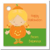 Dress Up Pumpkin Costume - Personalized Halloween Card Stock Favor Tags