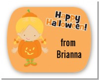 Dress Up Pumpkin Costume - Personalized Halloween Rounded Corner Stickers