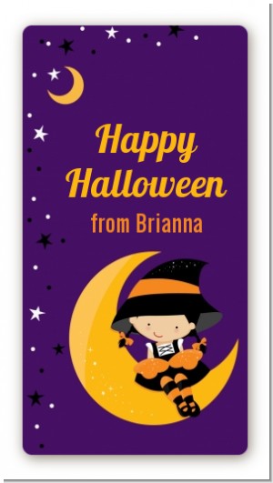 Dress Up Witch Costume - Custom Rectangle Halloween Sticker/Labels