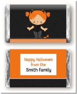 Dress Up Kitty Costume - Personalized Halloween Mini Candy Bar Wrappers