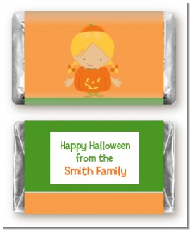 Dress Up Pumpkin Costume - Personalized Halloween Mini Candy Bar Wrappers