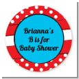 Dr. Seuss Inspired - Round Personalized Baby Shower Sticker Labels thumbnail
