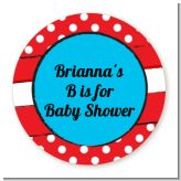 Dr. Seuss Inspired - Round Personalized Baby Shower Sticker Labels