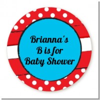 Dr. Seuss Inspired - Round Personalized Baby Shower Sticker Labels