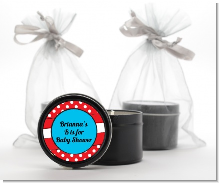 Dr. Seuss Inspired - Baby Shower Black Candle Tin Favors