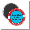 Dr. Seuss Inspired Thing 1 Thing 2 - Personalized Birthday Party Magnet Favors thumbnail