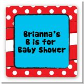 Dr. Seuss Inspired - Square Personalized Baby Shower Sticker Labels