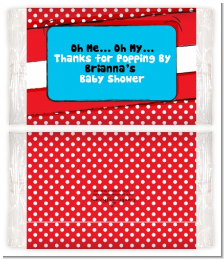 Dr. Seuss Inspired - Personalized Popcorn Wrapper Baby Shower Favors