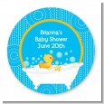 Duck - Round Personalized Baby Shower Sticker Labels thumbnail
