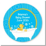 Duck - Round Personalized Baby Shower Sticker Labels