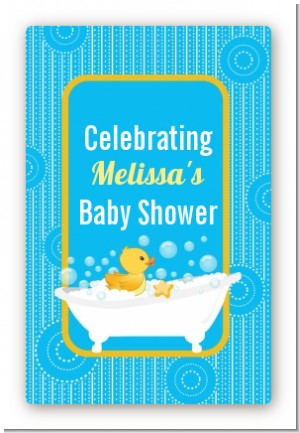 Duck - Custom Large Rectangle Baby Shower Sticker/Labels