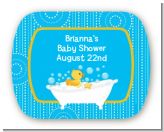 Duck - Personalized Baby Shower Rounded Corner Stickers
