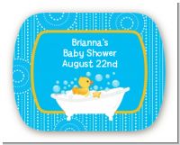 Duck - Personalized Baby Shower Rounded Corner Stickers