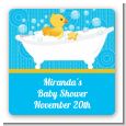 Duck - Square Personalized Baby Shower Sticker Labels thumbnail