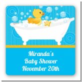 Duck - Square Personalized Baby Shower Sticker Labels
