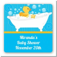 Duck - Square Personalized Baby Shower Sticker Labels