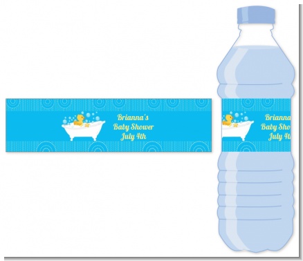 Duck - Personalized Baby Shower Water Bottle Labels