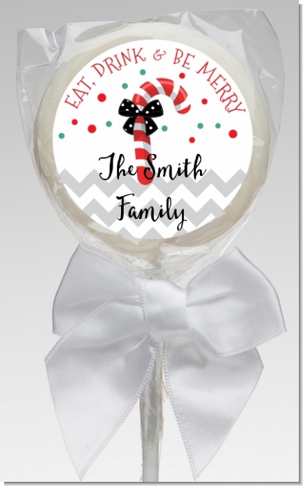 Eat, Drink & Be Merry - Personalized Christmas Lollipop Favors