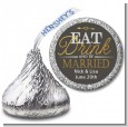 Eat Drink And Be Married - Hershey Kiss Bridal Shower Sticker Labels thumbnail
