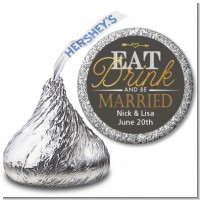 Eat Drink And Be Married - Hershey Kiss Bridal Shower Sticker Labels