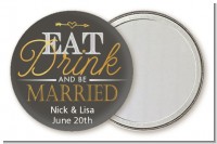 Eat Drink And Be Married - Personalized Bridal Shower Pocket Mirror Favors