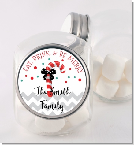 Eat, Drink & Be Merry - Personalized Christmas Candy Jar