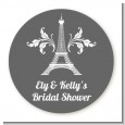 Eiffel Tower - Round Personalized Bridal Shower Sticker Labels thumbnail