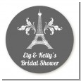 Eiffel Tower - Round Personalized Bridal Shower Sticker Labels thumbnail
