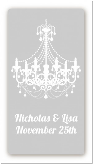 Elegant Chandelier - Custom Rectangle Bridal Shower Sticker/Labels