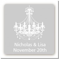 Elegant Chandelier - Square Personalized Bridal Shower Sticker Labels