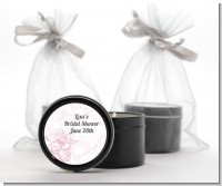 Elegant Flowers - Bridal Shower Black Candle Tin Favors