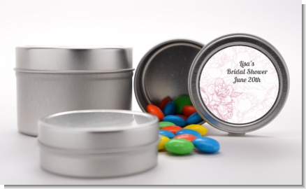 Elegant Flowers - Custom Bridal Shower Favor Tins