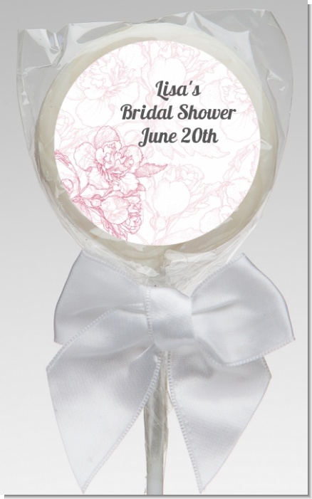 Elegant Flowers - Personalized Bridal Shower Lollipop Favors