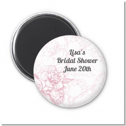 Elegant Flowers - Personalized Bridal Shower Magnet Favors