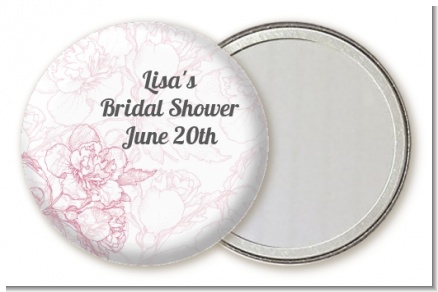 Elegant Flowers - Personalized Bridal Shower Pocket Mirror Favors