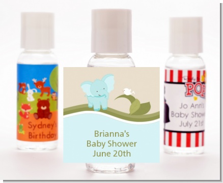 Elephant Baby Blue - Personalized Baby Shower Hand Sanitizers Favors