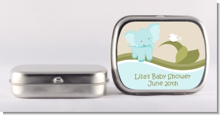 Elephant Baby Blue - Personalized Baby Shower Mint Tins