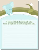 Elephant Baby Blue - Baby Shower Notes of Advice