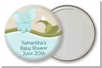 Elephant Baby Blue - Personalized Baby Shower Pocket Mirror Favors